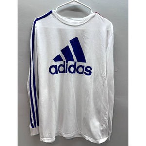 Adidas Shirt Men Boys XL 18-20 Red White Blue Graphic Classiccore Activewear Top